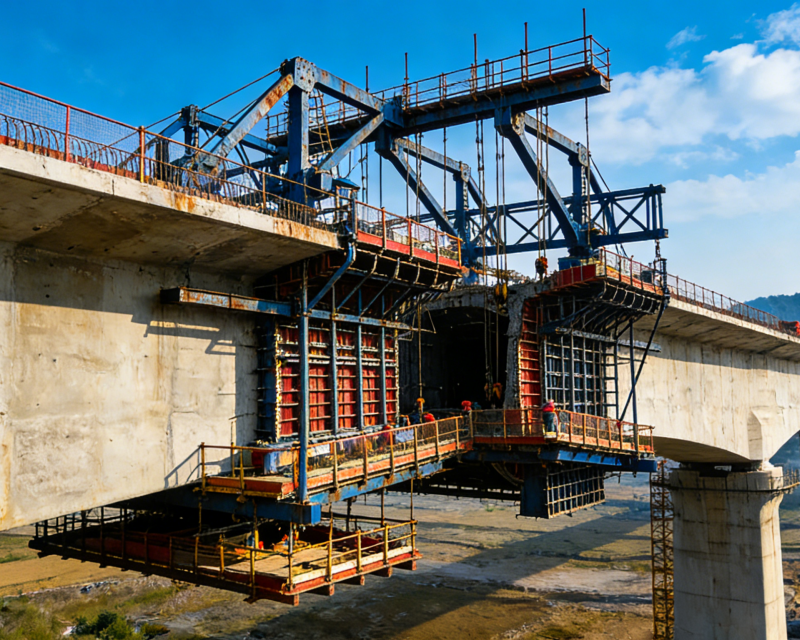 挂篮模板 —— 桥梁悬臂施工的高效作业平台